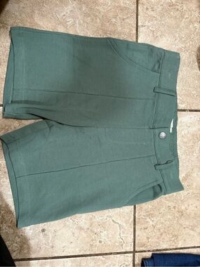 Kids Green Tailored Shorts with Front Pockets